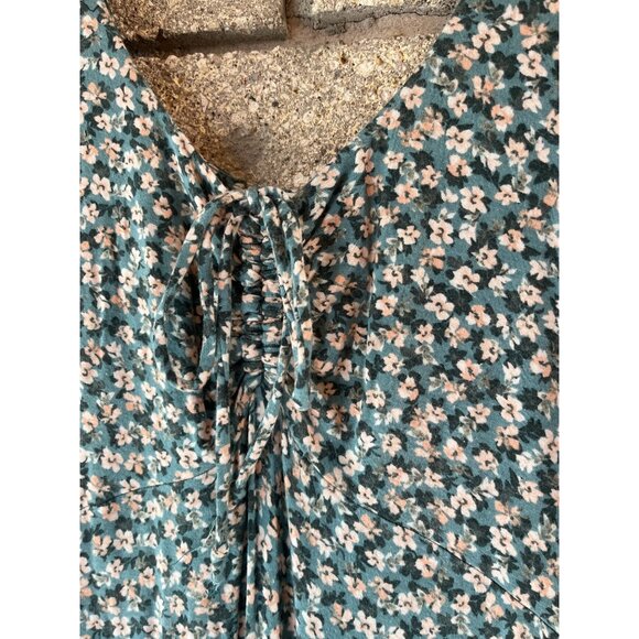 Z Supply Womens Floral Sleeveless Midi Dress With Ruched Front & Tie Detail Size - Picture 3 of 7